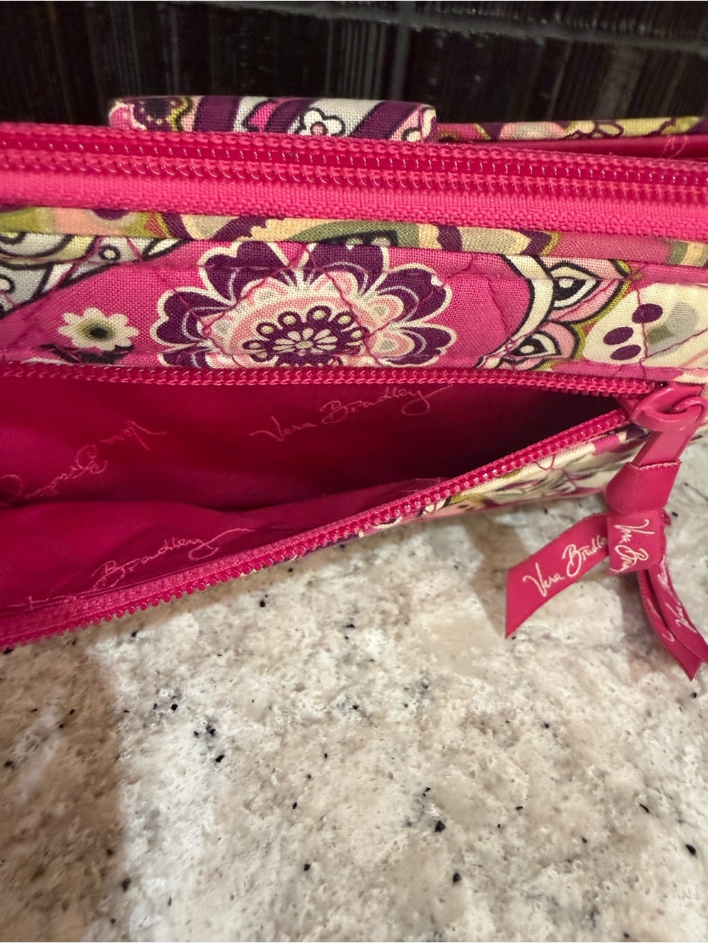Vera Bradley Turn Lock Wallet - Very Berry Paisley - Picture 6 of 6